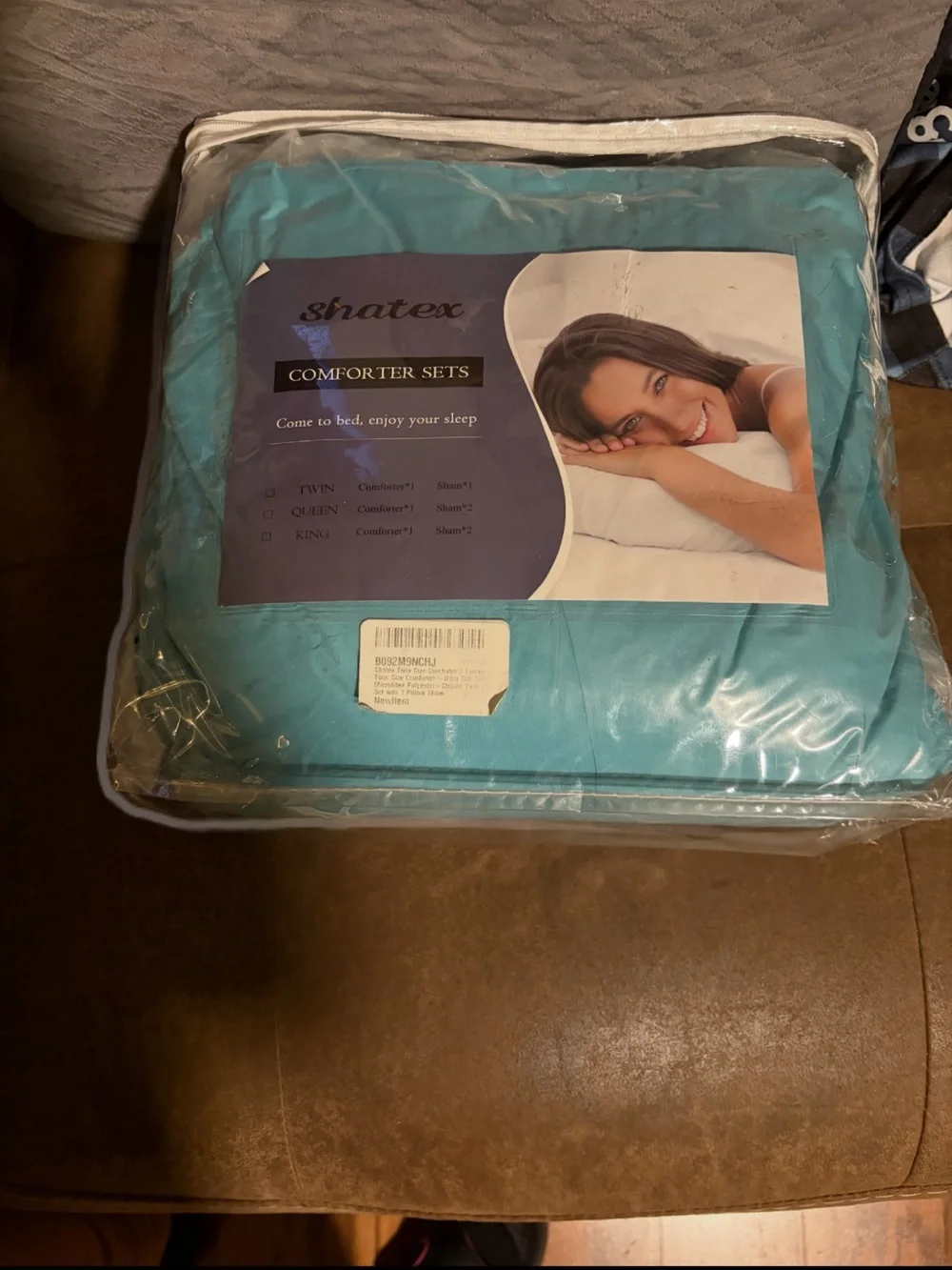 Shatex Turquoise Twin Size Comforter Bedding🛏️Set